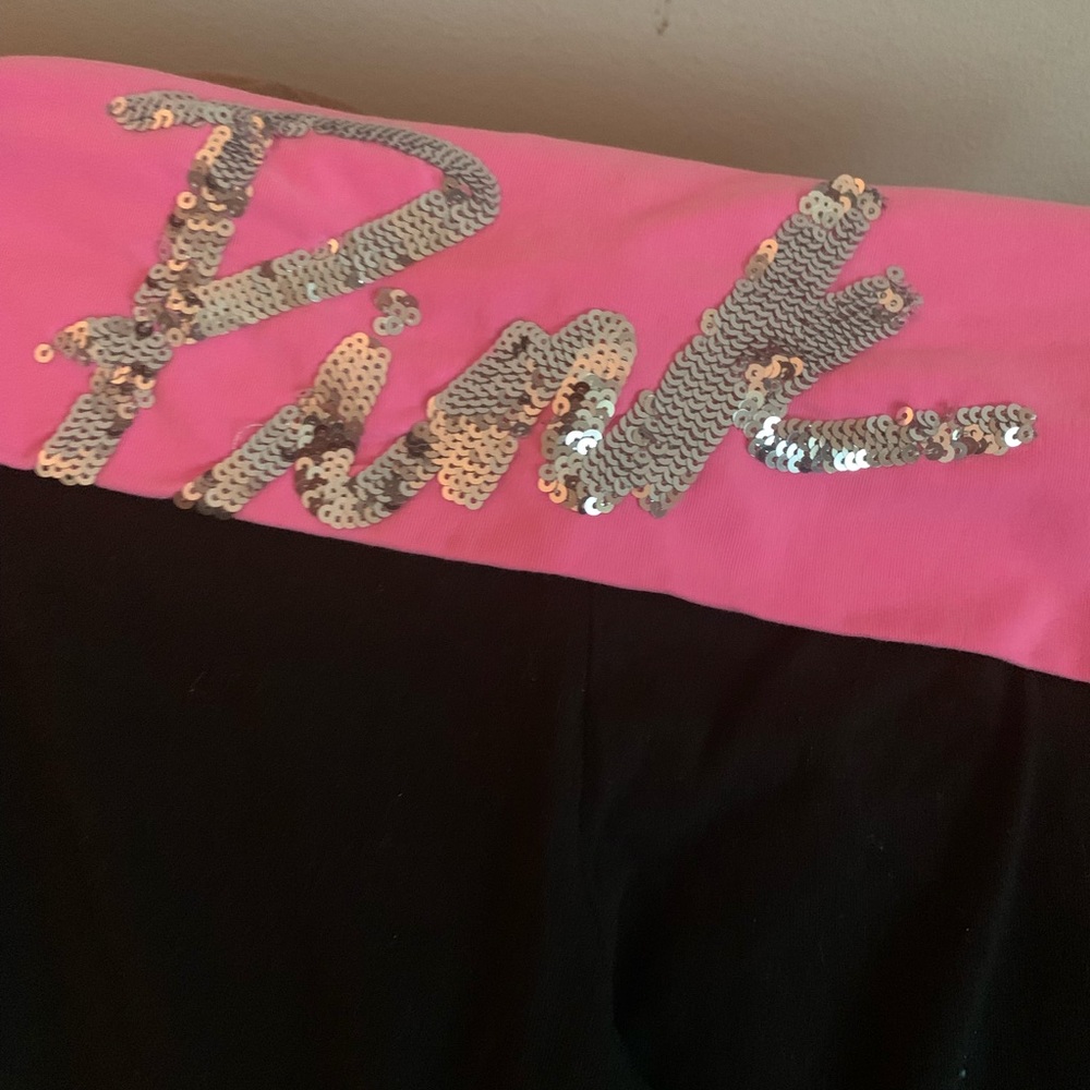 Pink sparkle Capri yoga leggings